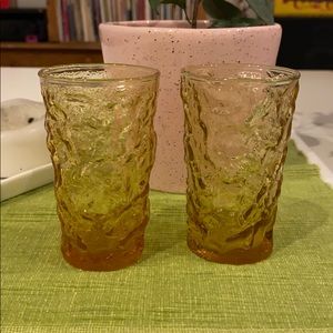 Two vintage juice glasses